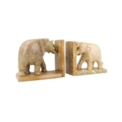 Speksteen olifant set boekensteunen 11,5 cm