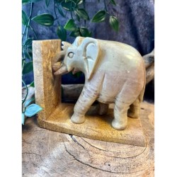 Speksteen olifant set boekensteunen 11,5 cm