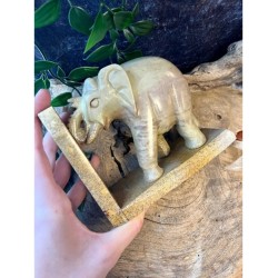 Speksteen olifant set boekensteunen 11,5 cm