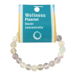 Fluoriet regenboog powerbead armband + kaart