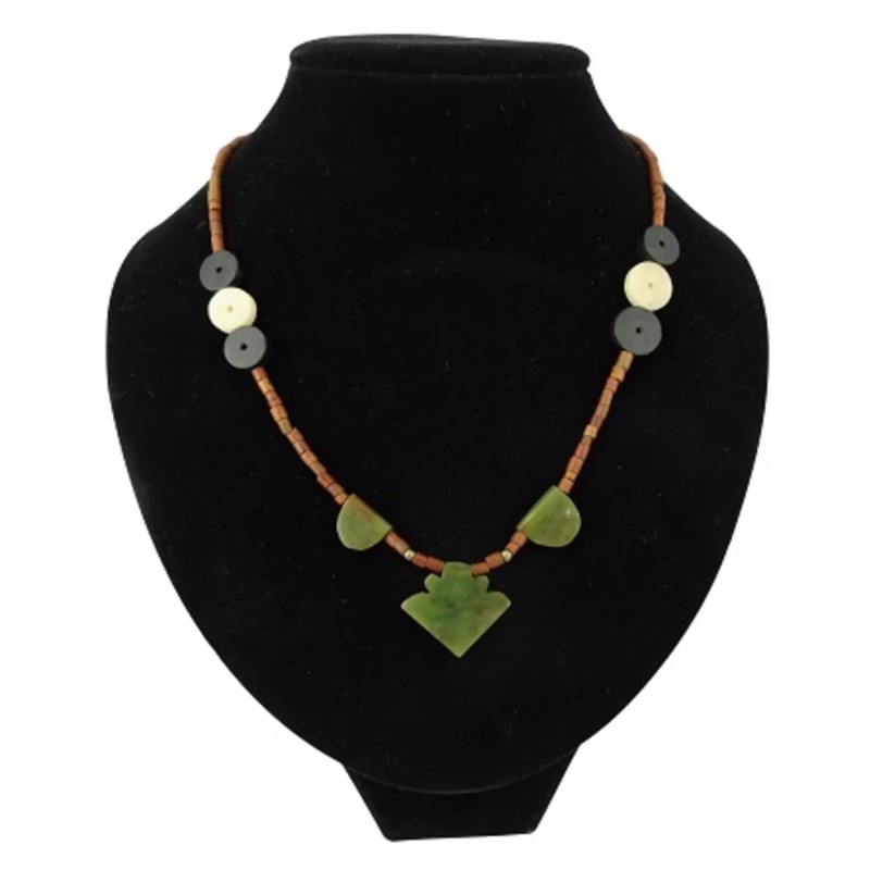 Bohemian ketting Jade met punthanger