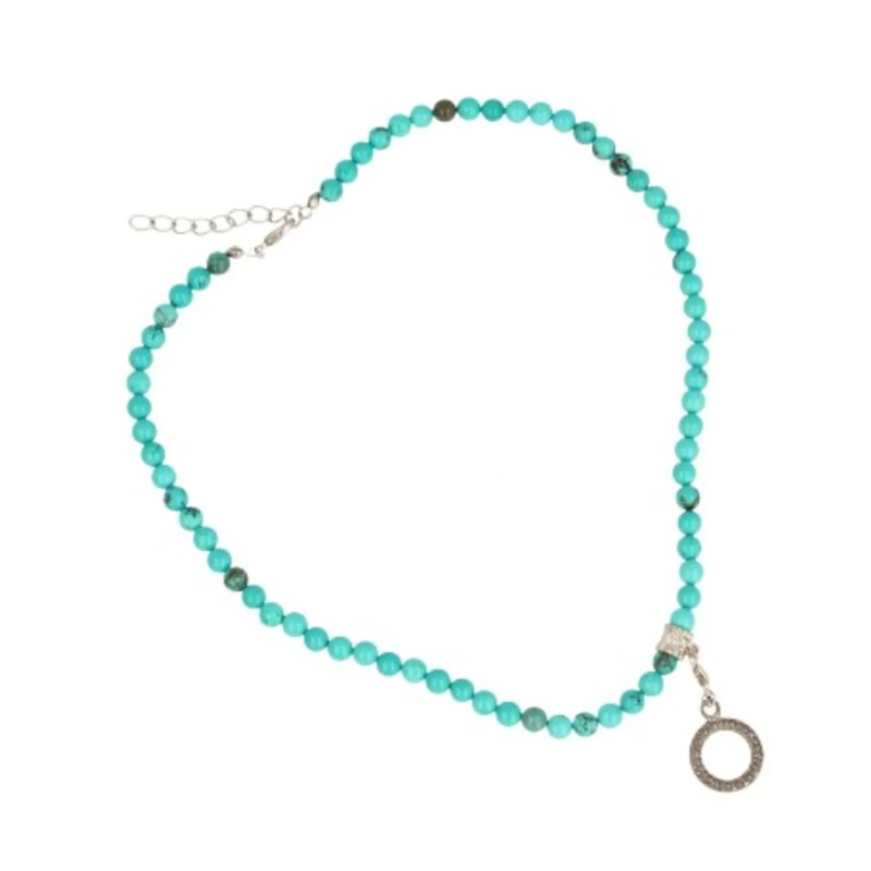 Fashion ketting Howliet blauw 6mm kralen (bijgekleurd)