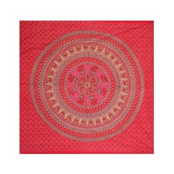 Grand foulard B63 - Mandala - Rood - Wandkleed - Bedsprei - Strandlaken