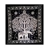 Grandfoulard - 44 - Olifant & Bodhi Tree - zwart/wit