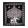 Grandfoulard - 44 - Olifant & Bodhi Tree - zwart/wit