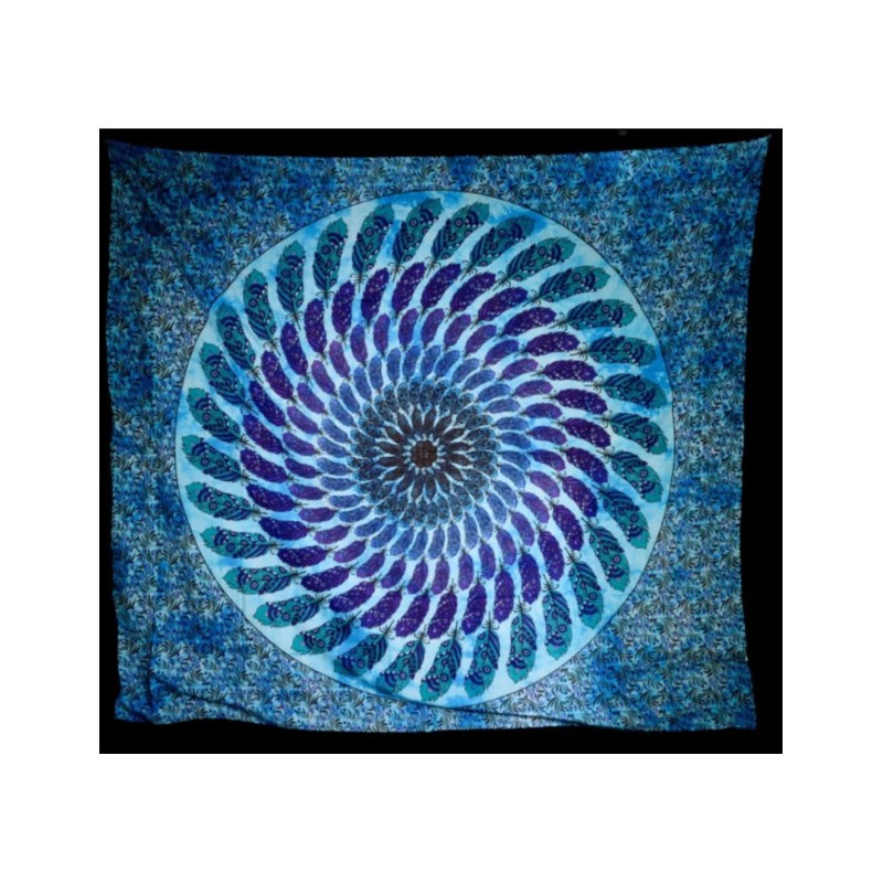 Grandfoulard - 404 - Mandala - Blauwe Veren