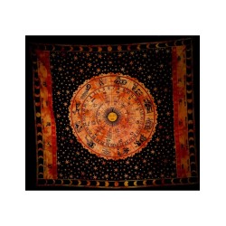 Grandfoulard 65 - Sterrenbeelden - Oranje&Rood- Wandkleed - Bedsprei - Strandlaken