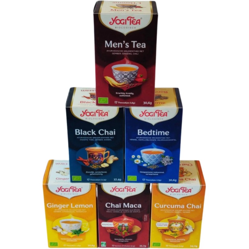 Yogi Tea - de 6 beste smaken voor de mannen - 6 pakjes van 17 theezakjes