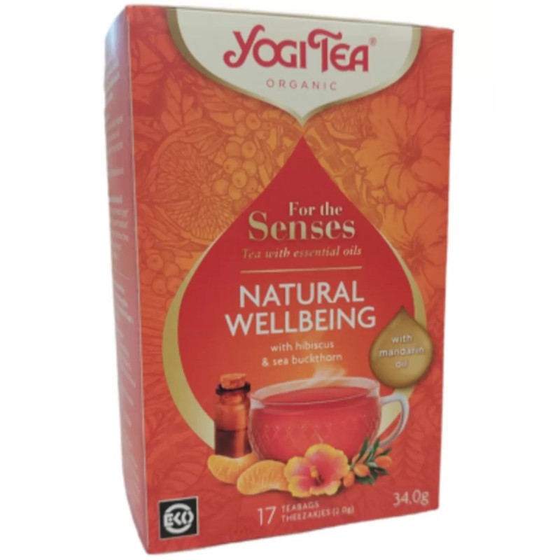 Yogi Tea For the Senses Natural Wellbeing Bio met etherische oliën - 1 pakje van 17 theezakjes