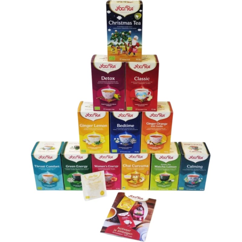 Yogi Tea top 12 pakjes x17 theezakjes - Tijdelijk met Bestseller Christmas Tea - incl. gratis Yogi Tea Brochure en een gratis th