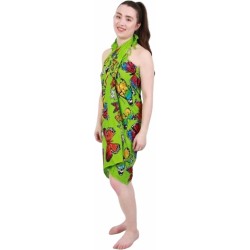 Sarong - 166 - vlinders - groen van Om Namaste - Pareo Saunadoek Wikkeljurk