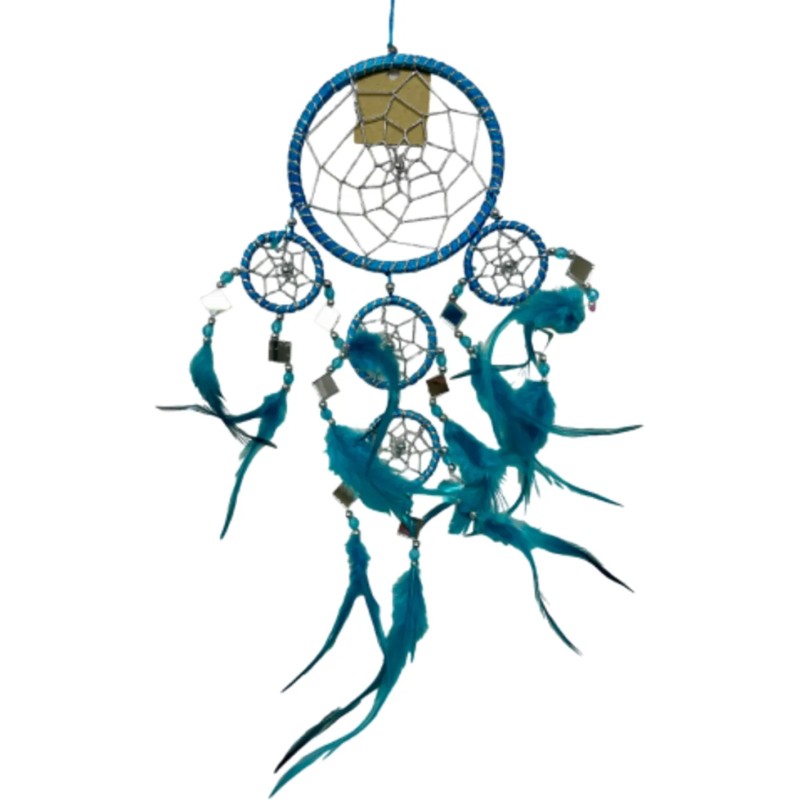 Dromenvanger - Spiegel - 11cm - Turquoise - Dream Catcher -