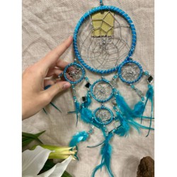 Dromenvanger - Spiegel - 11cm - Turquoise - Dream Catcher -