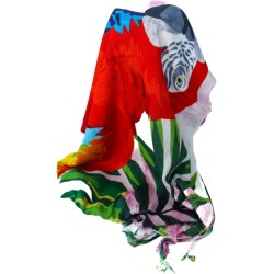 Sarong - 621 - Papegaai - wit van Om Namaste - Pareo Saunadoek Wikkeljurk