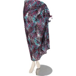 Sarong - 417 - bladeren - wit van Om Namaste - Pareo Saunadoek Wikkeljurk