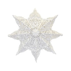 Kerstster met verlichtingsset nr. 20 - Witte Snowflake - Kerstverlichting - Kerstdecoratie - Ø 60 cm