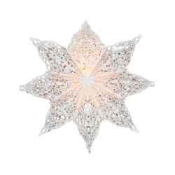 Kerstster met verlichtingsset nr. 20 - Witte Snowflake - Kerstverlichting - Kerstdecoratie - Ø 60 cm