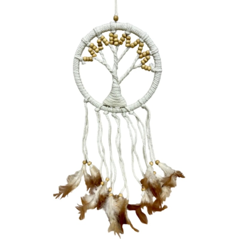 Dromenvanger - Tree of Life - Beige kralen - 17cm - Dream Catcher