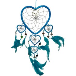 Dromenvanger - Hartje met spiegels - Turquoise - 17 cm - Dream Catcher