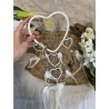 Dromenvanger Dream Catcher Hartje met spiegels - wit - 17 cm