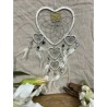 Dromenvanger Dream Catcher Hartje met spiegels - wit - 17 cm