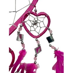 Dromenvanger Hartje met spiegels - Roze - 17 cm - Dream Catcher