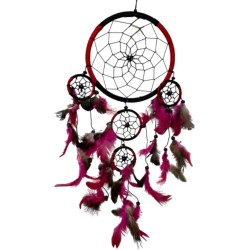 Dromenvanger - Dream Catcher - 17 cm Rood-Zwart