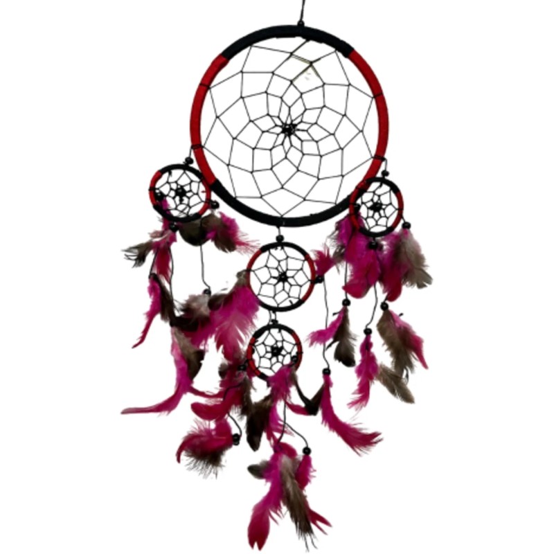 Dromenvanger - Dream Catcher - 17 cm Rood-Zwart