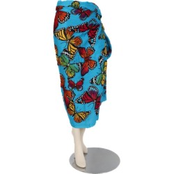 Sarong - 403 - vlinders - turquoise van Om Namaste - Pareo Saunadoek Wikkeljurk