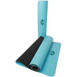 Om Namaste PU rubber Yogamat - mat voor yoga en fitness - licht blauw