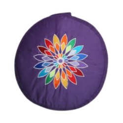 YogaStyles Meditatiekussen Symbolic Rainbow met paarse kant