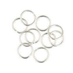 Buigring 10x1 mm, zilverkleur, 10 stuks