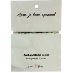 Hartje zomer armband Robijn in Zoisiet - Moederdag