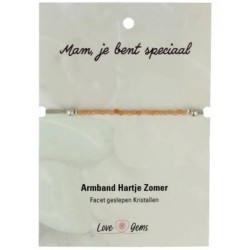 Hartje zomer armband Aventurijn perzik - Moederdag