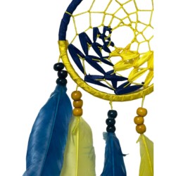 Dromenvanger dreamcatcher -22cm - Wave - Blauw & Geel