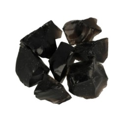 Obsidiaan zwart 250 gr. ruwe brokjes