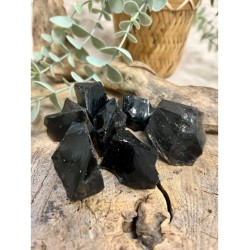 Obsidiaan zwart 250 gr. ruwe brokjes