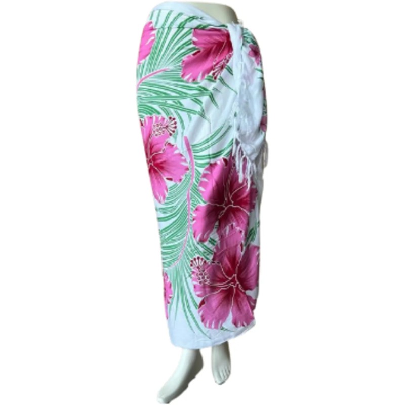 Sarong - 003 - Bloemen roze van Om Namaste - Pareo Saunadoek Wikkeljurk