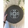 YogaStyles meditatiekussen - rond design XL - grijs - bolletjes