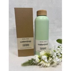 Waterdrop Steel bottle 600 ml Pastel olive matt