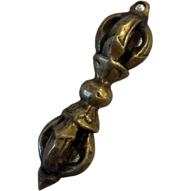 Dorje (Vajra) 5-spaken hanger messing 6 cm