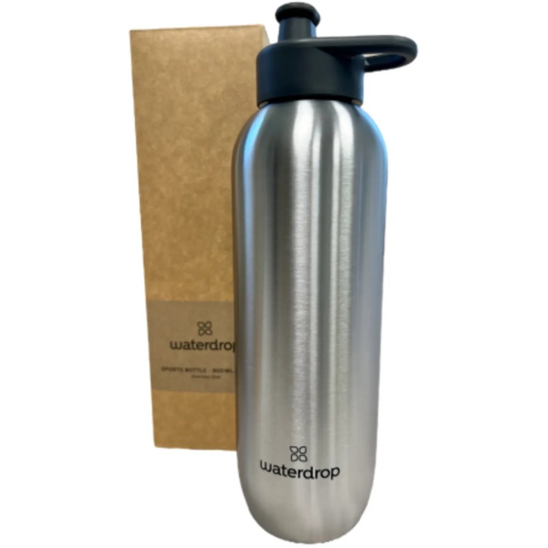 Waterdrop Sports bottle 800 ml Silver with pull-up cap