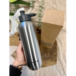 Waterdrop Sports bottle 800 ml Silver with pull-up cap