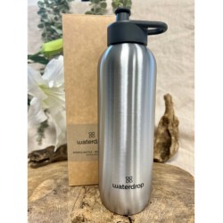 Waterdrop Sports bottle 800 ml Silver with pull-up cap