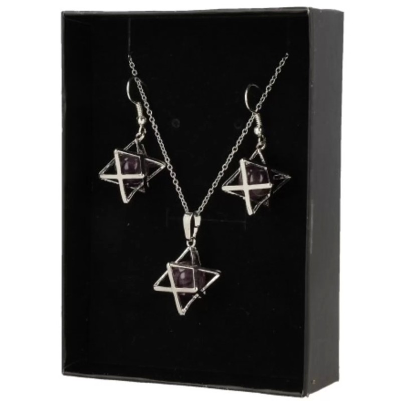 Amethist merkabah sieraden set