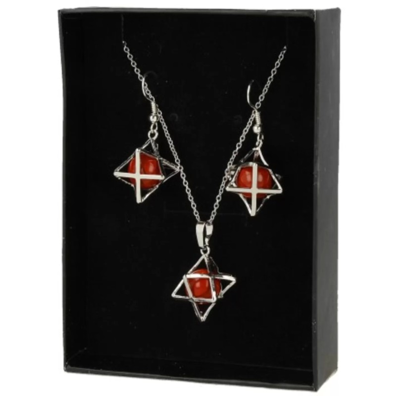 Jaspis rood merkabah sieraden set