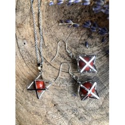 Jaspis rood merkabah sieraden set