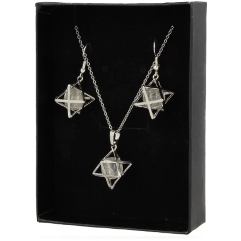 Bergkristal Merkabah sieraden set