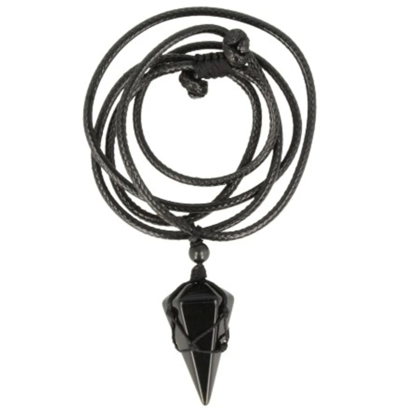 Obsidiaan zwart ketting mannen cone