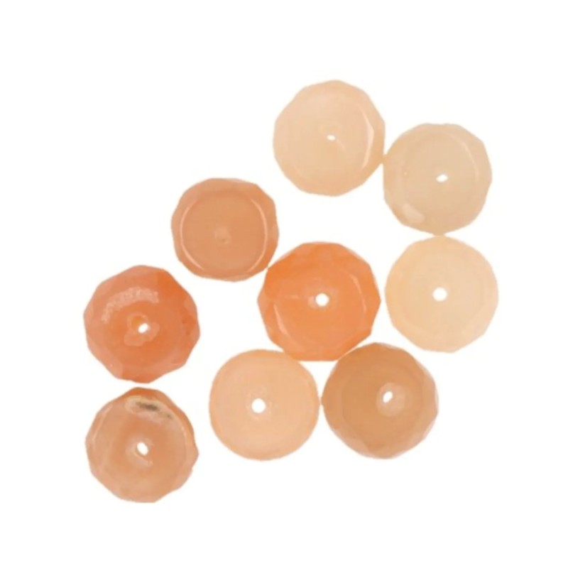 Kralen Maansteen oranje facet 7 mm - 9 st-